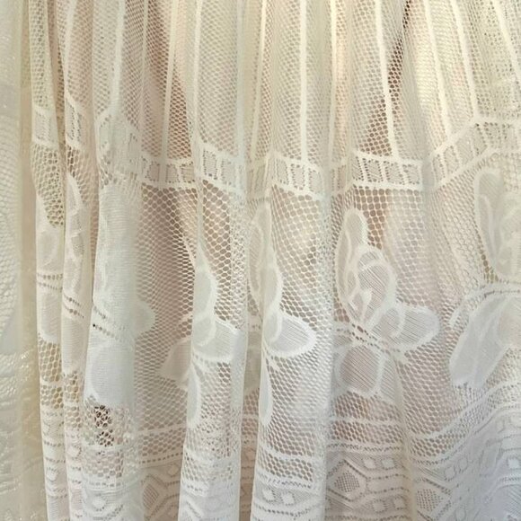 Womens PREMIUM SOLID LACE OVERLAY FLARE SKIRT Size Small - Picture 10 of 10